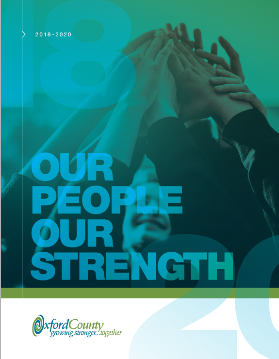 Our People, Our Strength cover image. 10 Peoples hands all together up in the air