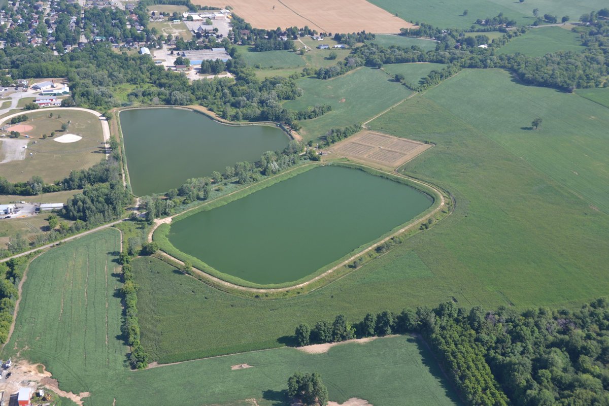 Aerial view of Norwich WWTP