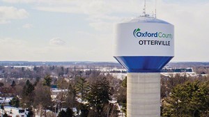 Otterville water tower aerial view